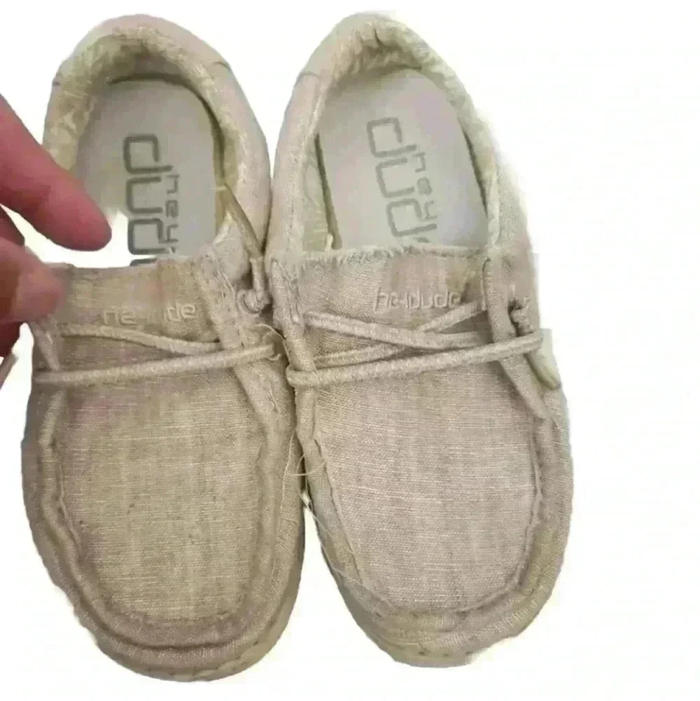 Hey Dude Toddler The Wally Beige Slip On Loafer Boat Shoe Toddler K9